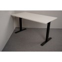 Hæve - sænkebord hvid sort stel 140x80