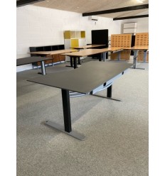 Hæve-sænke-skrivebord grå linoleum 160cm