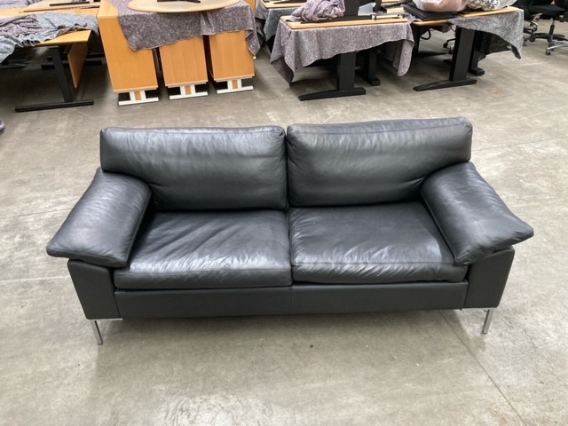 Læder sofa sort 2 pers