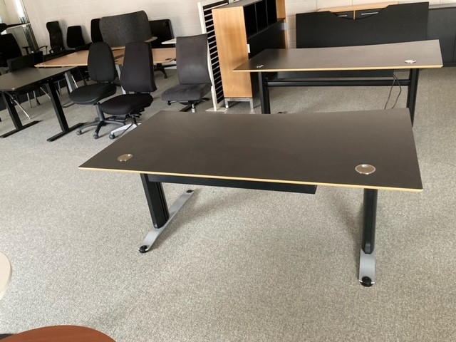 Hæve-sænke-skrivebord antracitgrå laminat