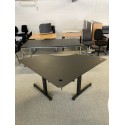Hæve-sænke-skrivebord sort linoleum hjørnebord 150cm