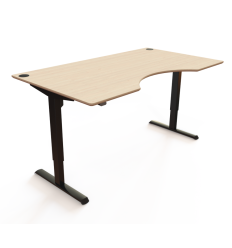 Conset El hæve-sænke skrivebord 160x100 cm med centerbue.