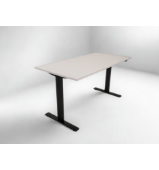 Hæve - sænkebord hvid sort stel 140x80