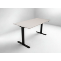 Hæve - sænkebord hvid sort stel 140x80