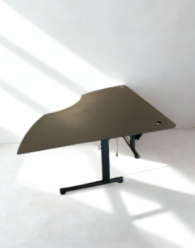 Hæve-sænke-skrivebord sort linoleum hjørnebord 150cm