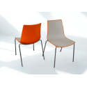 Konferencestol/kantinestol, Hvid/Orange, Brugt