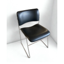 Konferencestol Howe sort med krom stel