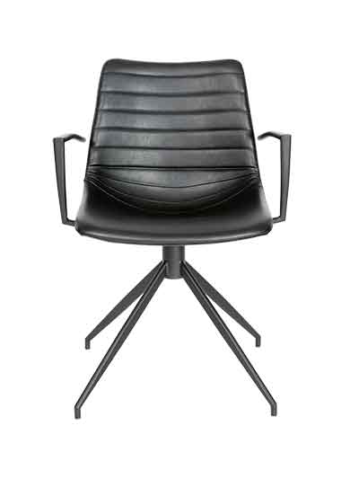 konferencestol sort PU krom stel